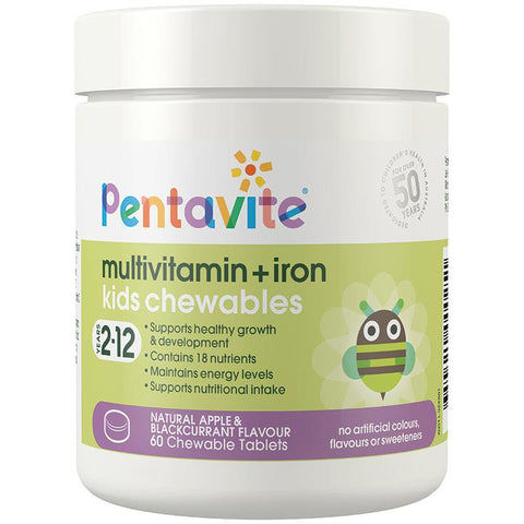 Pentavite Multivitamin + Iron Kids 60 Chewable Tablets Pentavite Multivitamin + Iron Kids 60 Chewable Tablets