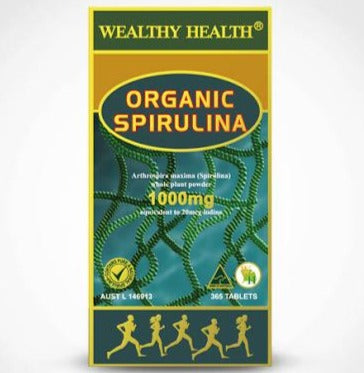 Wealthy Health ORGANIC SPIRULINA 1000MG 100 Tablets Wealthy Health ORGANIC SPIRULINA 1000MG 100 Tablets