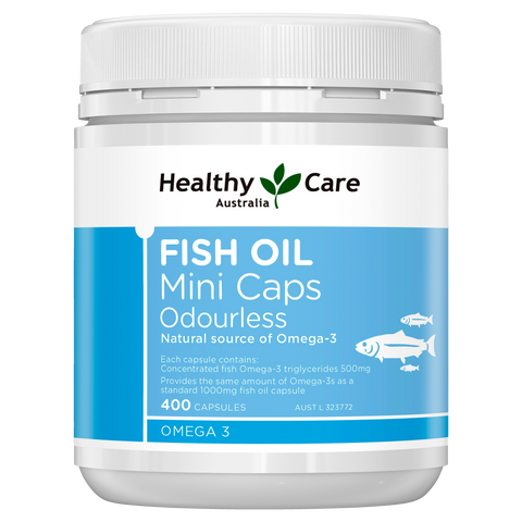 Healthy Care Fish Oil Mini Caps Odourless 400 Capsules ( expiry 11/25) Healthy Care Fish Oil Mini Caps Odourless 400 Capsules ( expiry 11/25)