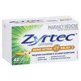 Zyrtec Rapid Acting Allergy & Hayfever Relief 42 Capsules (LIMIT of ONE per Order)