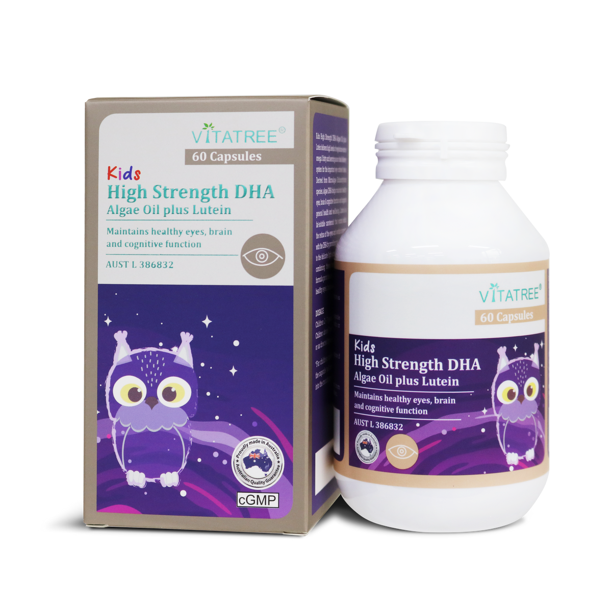 Vitatree Kids High Strength DHA Algae Oil plus Lutein 60 Capsules