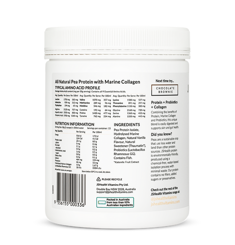 JSHealth Protein + Probiotics + Collagen Vanilla Cream Flavour 450g JSHealth Protein + Probiotics + Collagen Vanilla Cream Flavour 450g