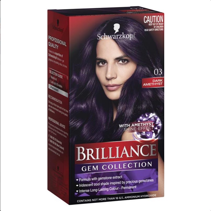 Schwarzkopf Brilliance Permanent Hair Colour Gem Collection 03 Dark Amethyst