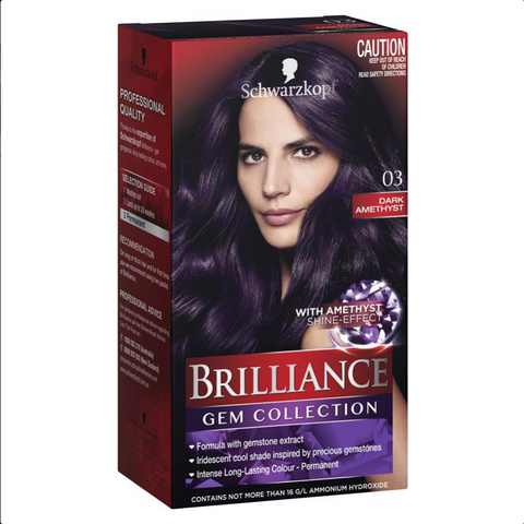 Schwarzkopf Brilliance Permanent Hair Colour Gem Collection 03 Dark Amethyst Schwarzkopf Brilliance Permanent Hair Colour Gem Collection 03 Dark Amethyst
