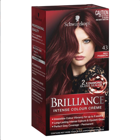Schwarzkopf Brilliance Intense Permanent Hair Colour 43 Red Passion Schwarzkopf Brilliance Intense Permanent Hair Colour 43 Red Passion