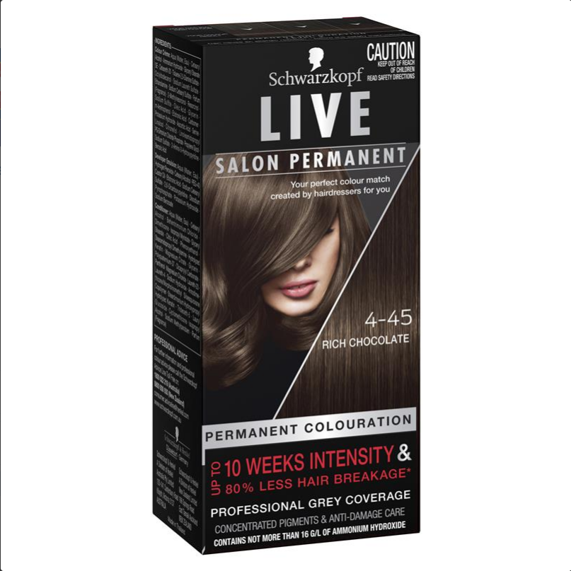 Schwarzkopf Live Salon Permanent 4.45 Rich Chocolate
