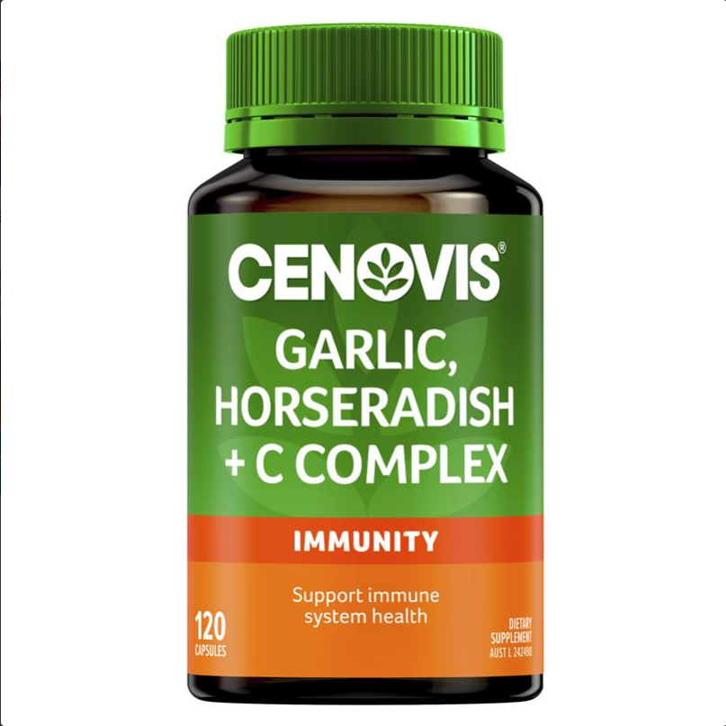 Cenovis Garlic and Horseradish + C Complex Contains Vitamin C 120