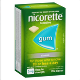 Nicorette Quit Smoking Regular Strength Classic Chewing Gum 2mg 105 Pieces