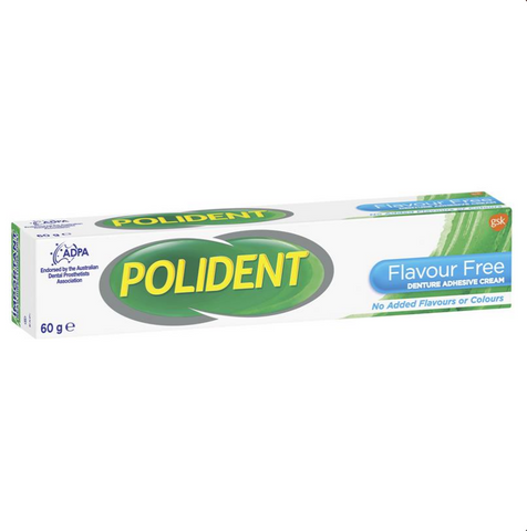 Polident Denture Adhesive Cream Flavour Free 60g Polident Denture Adhesive Cream Flavour Free 60g