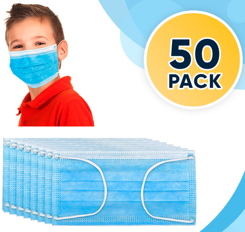 Face Mask - Kid's Disposable Face Protection Elastic 50 PCs Box Face Mask - Kid's Disposable Face Protection Elastic 50 PCs Box