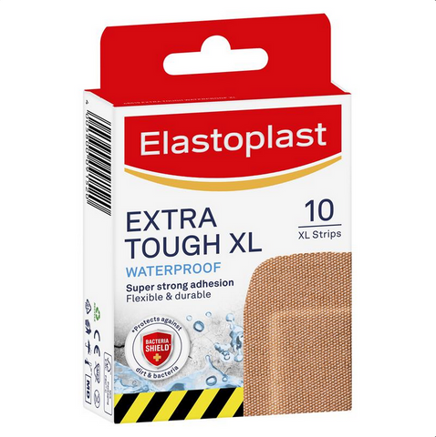Elastoplast Heavy Fabric Extra Tough Waterproof XL 10 Strips Elastoplast Heavy Fabric Extra Tough Waterproof XL 10 Strips