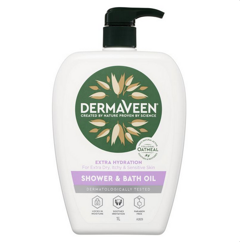 DermaVeen Extra Hydration Shower & Bath Oil for Extra Dry, Itchy & Sensitive Skin 1L DermaVeen Extra Hydration Shower & Bath Oil for Extra Dry, Itchy & Sensitive Skin 1L
