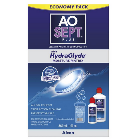 Aosept Hydraglyde Economy Pack 360mL + 90mL Aosept Hydraglyde Economy Pack 360mL + 90mL
