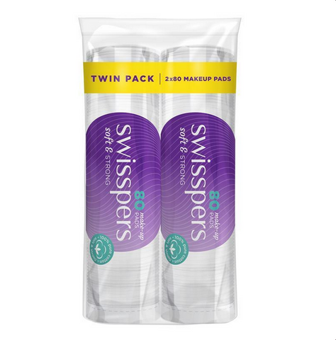 Swisspers Cotton Make Up Pads Rounds Twin 2 x 80 Pack Swisspers Cotton Make Up Pads Rounds Twin 2 x 80 Pack