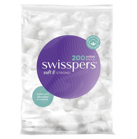Swisspers Cotton Wool Balls 200 Pack Swisspers Cotton Wool Balls 200 Pack