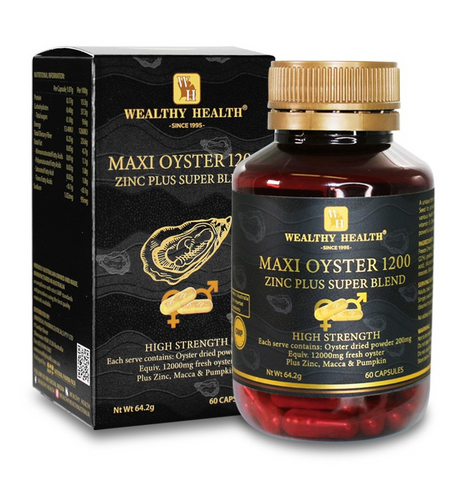 Wealthy Health Maxi Oyster 1200 ZINC Plus Super Blend 60 Capsules Wealthy Health Maxi Oyster 1200 ZINC Plus Super Blend 60 Capsules