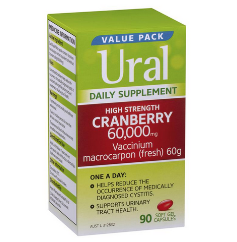 Ural High Strength Cranberry 60000mg 90 Capsules Ural High Strength Cranberry 60000mg 90 Capsules