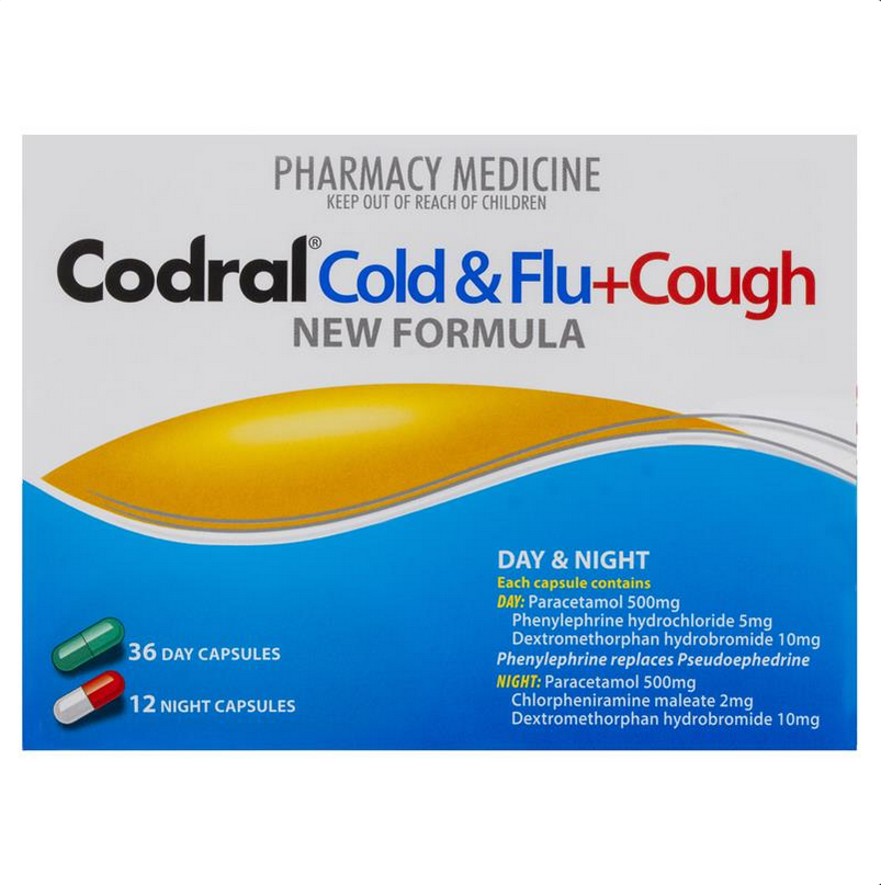 Codral PE Cold & Flu + Cough Day & Night 48 Capsules (Limit ONE per Order)