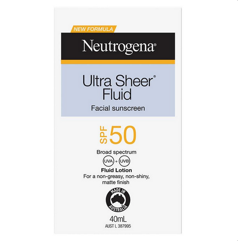 Neutrogena Ultra Sheer Face Fluid Facial Sunscreen SPF 50 40mL Neutrogena Ultra Sheer Face Fluid Facial Sunscreen SPF 50 40mL