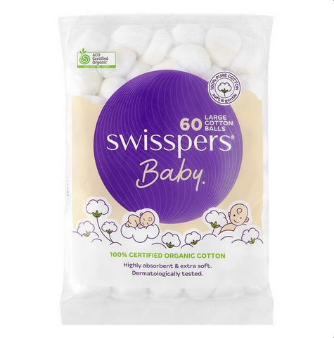 Swisspers Baby Organic Cotton Large Balls 60 Swisspers Baby Organic Cotton Large Balls 60