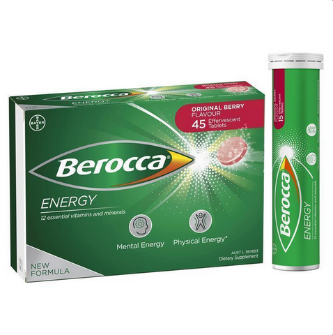 Berocca Energy Vitamin B & C Original Berry Flavour Effervescent Tablets 45 Pack Berocca Energy Vitamin B & C Original Berry Flavour Effervescent Tablets 45 Pack