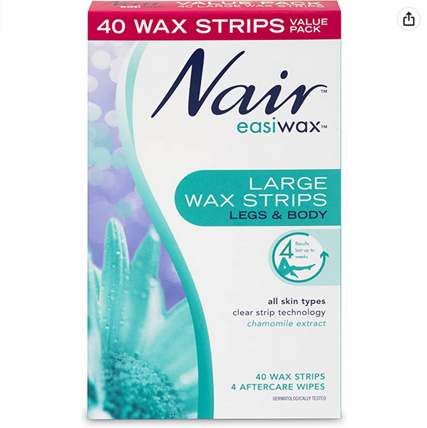 Nair Easiwax Legs & Body Wax Strips Large 40 WAX STRIPS Better Value