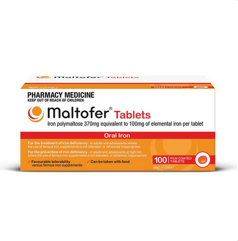 Maltofer Oral Iron 100mg 100 Tablets (Limit ONE per Order) Maltofer Oral Iron 100mg 100 Tablets (Limit ONE per Order)