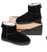 UGG Leather Boots Kids Mini Classic - Black