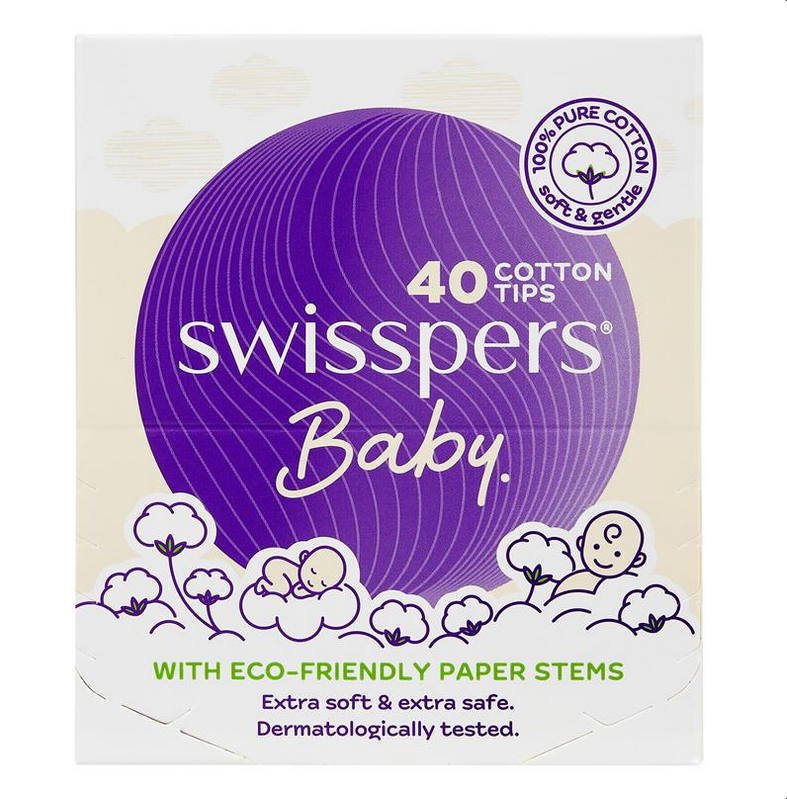 Swisspers Baby Cotton Tips Paper Stems 40
