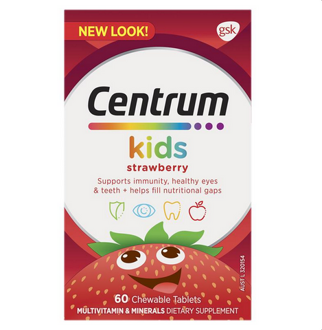 Centrum Kids Multi Vitamin Strawberry 60 Chewable Tablets Centrum Kids Multi Vitamin Strawberry 60 Chewable Tablets