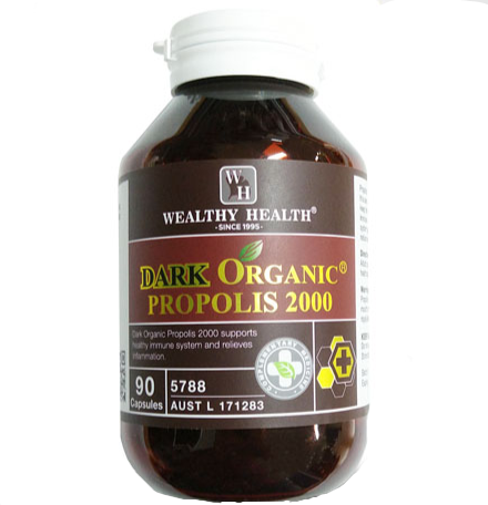 Wealthy Health DARK ORGANIC PROPOLIS 2000mg 90 Capsules Wealthy Health DARK ORGANIC PROPOLIS 2000mg 90 Capsules