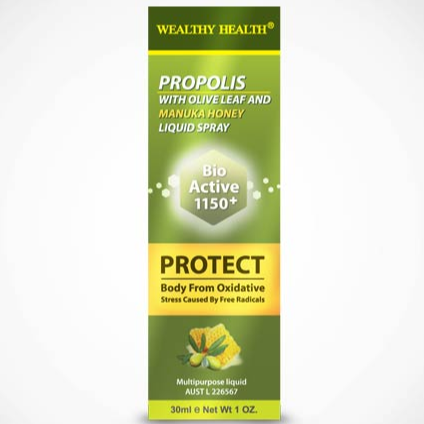 Wealthy Health Propolis With Olive Leaf And Manuka Honey Liquid Spray 30mL