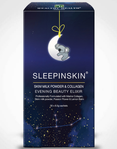 Wealthy Health SleepInSkin Skim milk powder with collagen 8.5g x 30 Sachets Wealthy Health SleepInSkin Skim milk powder with collagen 8.5g x 30 Sachets