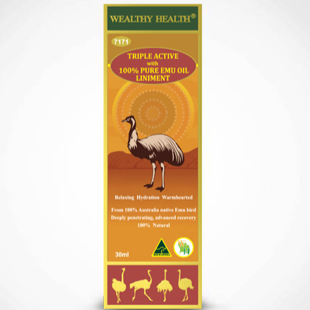 Wealthy Health Triple ACTIVE with 100% Pure EMU OIL Liniment 30mL Wealthy Health Triple ACTIVE with 100% Pure EMU OIL Liniment 30mL
