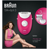 Braun Silk-Epil 3 2-in-1 Epilator & Shaver + 3 Extras - Raspberry Pink (Ships December)