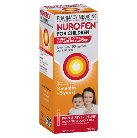 Nurofen For Children 3 Months - 5 Years Ibuprofen 100mg/5mL Strawberry 200mL (Limit ONE per Order) Nurofen For Children 3 Months - 5 Years Ibuprofen 100mg/5mL Strawberry 200mL (Limit ONE per Order)