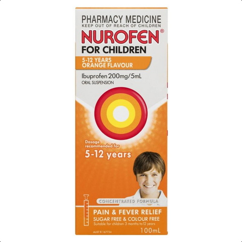 Nurofen For Children 5- 12 Years Ibuprofen 200mg/5mL Orange 100mL (Limit ONE per Order) Nurofen For Children 5- 12 Years Ibuprofen 200mg/5mL Orange 100mL (Limit ONE per Order)