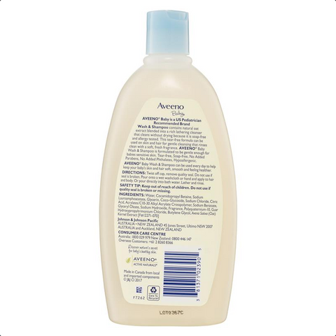 Aveeno Baby Daily Moisture Lightly Scented Wash & Shampoo 532mL Aveeno Baby Daily Moisture Lightly Scented Wash & Shampoo 532mL