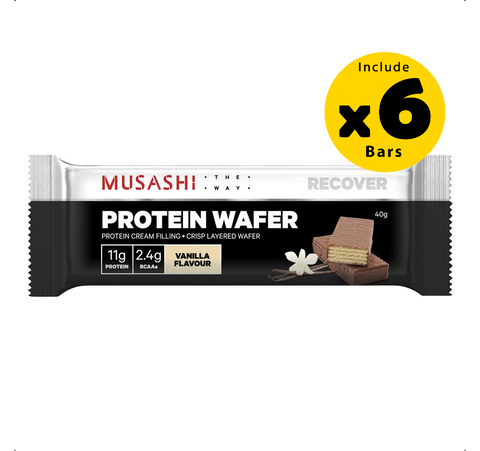 Musashi Protein Wafter Vanilla 6 x 40g - Pack of 6 Musashi Protein Wafter Vanilla 6 x 40g - Pack of 6