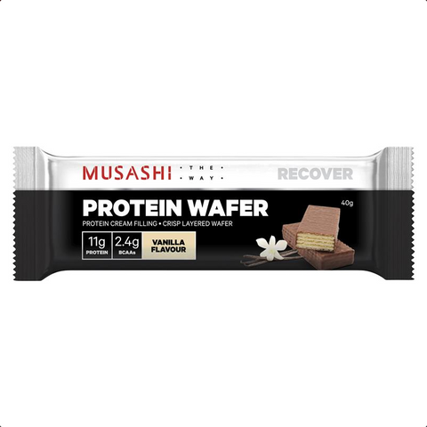 Musashi Protein Wafter Vanilla 6 x 40g - Pack of 6 Musashi Protein Wafter Vanilla 6 x 40g - Pack of 6