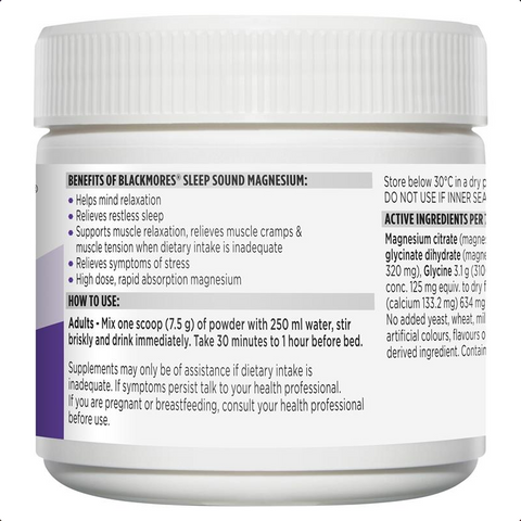 Blackmores Sleep Sound Magnesium Powder 187.5g Blackmores Sleep Sound Magnesium Powder 187.5g