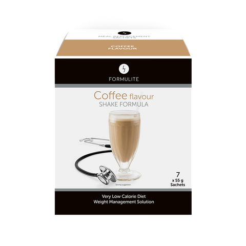Formulite Meal Replacement Shake Sachet Box - Coffee Flavour 7 x 55g Serves Formulite Meal Replacement Shake Sachet Box - Coffee Flavour 7 x 55g Serves