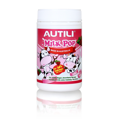 AUTILI Milk Pop Strawberry 850mg 180 Chewable Tablets AUTILI Milk Pop Strawberry 850mg 180 Chewable Tablets