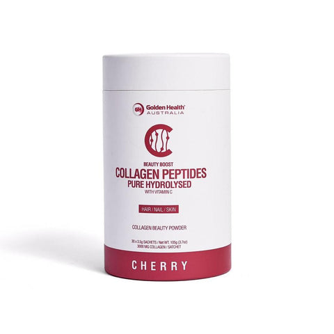 Golden Health Collagen Peptides Powder Cherry 30 x 3.5g Sachets Golden Health Collagen Peptides Powder Cherry 30 x 3.5g Sachets