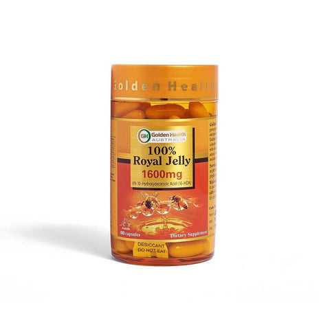 Golden Health Royal Jelly 1600mg 6% 10 HDA 100 Capsules (Expiry 02/2026) Golden Health Royal Jelly 1600mg 6% 10 HDA 100 Capsules (Expiry 02/2026)