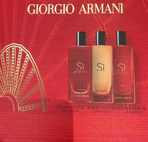 Giorgio Armani SI Mini Eau De Parfum 3 x 15mL Set Giorgio Armani SI Mini Eau De Parfum 3 x 15mL Set