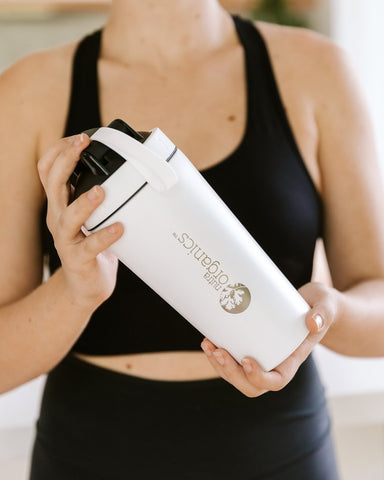 Nutra Organics Metal Protein Shaker 750mL - White Nutra Organics Metal Protein Shaker 750mL - White