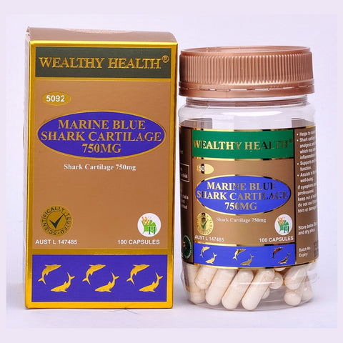 Wealthy Health Marine Blue Shark Cartilage 750mg 100 Capsules Wealthy Health Marine Blue Shark Cartilage 750mg 100 Capsules