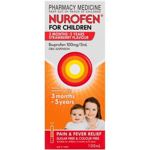 Nurofen For Children 3 Months - 5 Years Ibuprofen 100mg/5mL Strawberry 100mL (Limit ONE per Order) Nurofen For Children 3 Months - 5 Years Ibuprofen 100mg/5mL Strawberry 100mL (Limit ONE per Order)