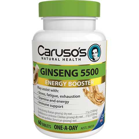 Caruso's Natural Health Ginseng 5500 60 Tablets Caruso's Natural Health Ginseng 5500 60 Tablets